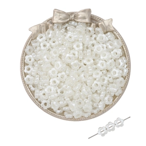 Glossy white petal-shaped ABS pearl beads for DIY handmade bracelets and accessories