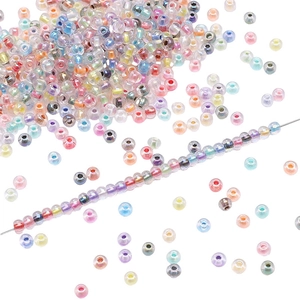 Colorful 2-4mm iridescent glass seed beads for DIY jewelry making and crafting