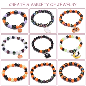 DIY Halloween jewelry set with 24 grid compartments for making spooky bracelets and necklaces