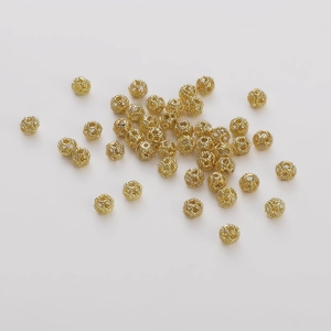 14K gold plated hollow floral spacer beads for DIY handmade jewelry and bracelet crafting