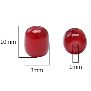 Perles en verre rouges en forme de tonneau pour bijoux DIY, 10x8mm et trou 1mm