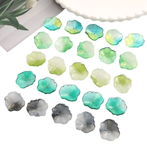 Gradient Glass Lotus Flower Petal Beads DIY Handmade Jewelry Making Materials Flower Shaped Loose Beads Craft Supplies Accessory
