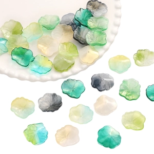 Pearlescent gradient glass flower beads for DIY jewelry making in multiple colors