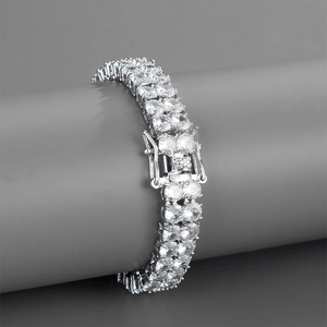 Luxury double-row tennis bracelet featuring brilliant round-cut cubic zirconia in claw setting