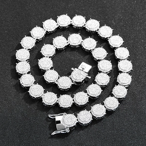 Collana Bracciale a Catena Miami Cuban Link Hip Hop Iced Out in Lega con Strass per Uomo Donna Gioielli Streetwear