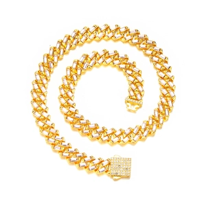 Iced Out Baguette Strass Cubaanse Schakel Ketting Armband Hip Hop Legering Veer Sluiting Roze Goud Zilver Sieraden Voor Dames Heren