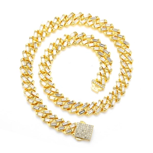 Luxe Iced Out Cubaanse Schakelketting Halsketting Armband Voor Dames Heren Legering Strass Hip Hop Streetwear Sieraden