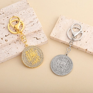 Hip Hop Portachiavi in Lega di Zinco Pieno di Strass Stay Humble Hustle Hard Bitcoin Moneta Rotonda Portachiavi Per Uomo Donna Gioielli