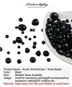 Macro di occhi e nasi neri in acrilico per bambole fai-da-te e accessori per capelli