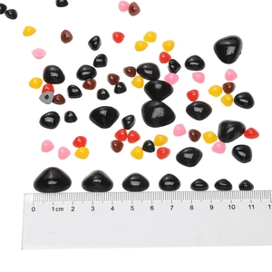 Multi-color acrylic triangle and heart noses for DIY doll making in various sizes