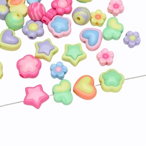 Macaron Color Acrylic Beads Mixed Shapes Clover Heart Star Butterfly For DIY Jewelry Making Bracelet Necklace Handmade Accessories