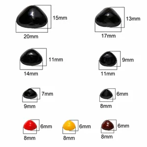 Triangle acrylic craft noses in various sizes and colors for DIY doll making