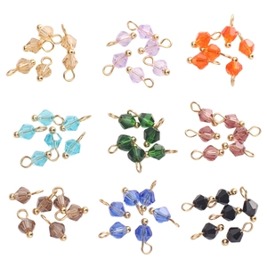 Colorful 4mm faceted glass crystal ball charms for DIY necklaces and bracelets making