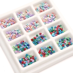 Handmade DIY Cube Beads Colorful Macaron Resin Loose Beads For Bracelet Necklace Jewelry Making Finding Accessories Materials