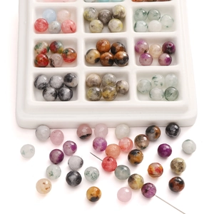 Macro shot of colorful faceted natural stone beads for DIY jewelry making