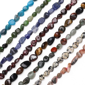 Polished irregular natural stone beads assortment for DIY jewelry making and crafts