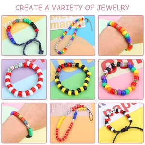 Kit de perles arc-en-ciel DIY pour bijoux faits main comme bracelets et colliers