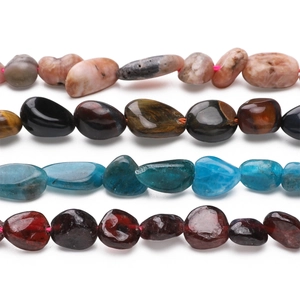 Mixed set of irregular natural stone beads in four colors for DIY jewelry making