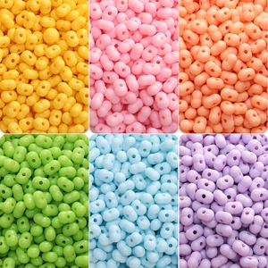 Perle a forma di arachide in acrilico 8x5mm colori macaron per gioielli fai-da-te