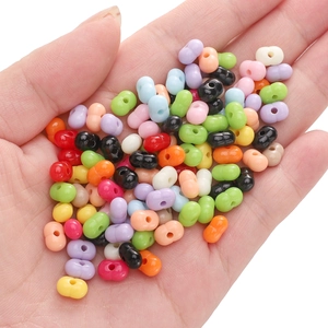 Perline colorate in acrilico a forma di arachide per creazione di gioielli fai-da-te