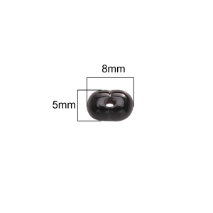 Perline in acrilico nero a forma di arachide per gioielli fai-da-te, 8 mm per 5 mm