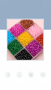 Macro detail of multicolored 8x5mm matte glass abacus beads for DIY jewelry making