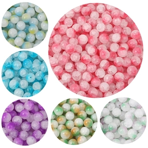 Bunte 10mm Glasperlen mit Crackle-Textur für DIY-Schmuck und handgefertigte Halsketten