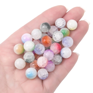 Bunte 10mm Glasperlen mit Crackle-Effekt für handgefertigte DIY-Schmuckherstellung