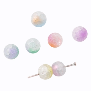 Cuentas de vidrio craquelado de 8mm multicolor para creación de joyas hechas a mano