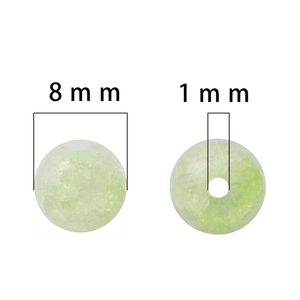 Cuentas de cristal verde 8mm con agujero de 1mm para manualidades de joyas y collares
