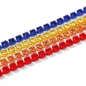 Gekleurde 2,8 mm strassteen kettingen in blauw, geel, champagne en rood voor DIY-sieraden