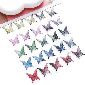 Acryl Schillernde Schmetterling Perlen AB Farbe Verlauf Schmetterling Anhänger Für DIY Schmuckherstellung Halskette Armband Zubehör