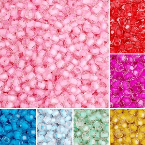 4mm gefacetteerde kleurrijke glazen kralen voor DIY sieraden met transparante afwerking