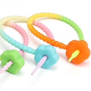 Silicone flower pacifier clips in macaron colors for DIY keychains and baby accessories