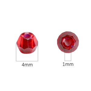 Donkerrode gefacetteerde 4mm glaskralen met 1mm gat voor DIY sieraden en armbanden