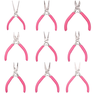 Professional Pink Jewelry Pliers Manual DIY Beading Tools Mini Portable Needle Round Nose Cutting Pliers For Women Craft