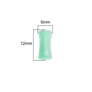 Perle in vetro verde chiaro 6x12mm a forma di bambù per gioielli fai da te