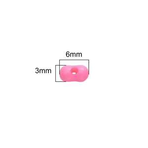 Pink peanut-shaped acrylic beads 6x3mm for DIY jewelry making handmade accessories