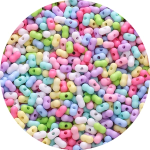 Colorful 3x6mm acrylic peanut beads for DIY jewelry making handmade bracelets