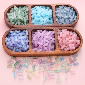 Mix di perline in vetro sfumato a forma di bambù 6x12mm in vari colori per gioielli DIY