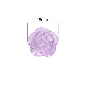 18mm translucent purple acrylic rose bead for DIY jewelry making and necklaces