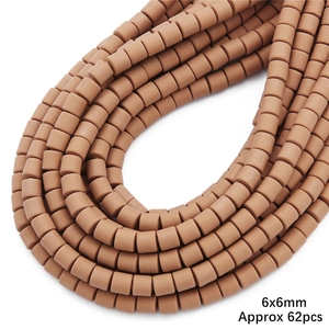 6mm lichtbruine matte polymeerklei kralen voor DIY sieraden maken 62 stuks