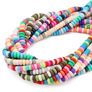 Colorful 6x3mm polymer clay disc beads for DIY jewelry making bracelets and crafts