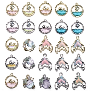Ocean themed charms set including whale tail and starfish for DIY jewelry making