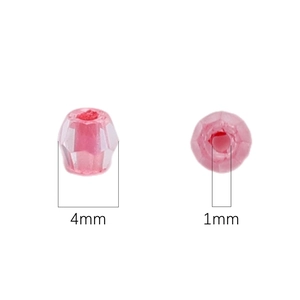 Pink faceted 4mm glass beads with 1mm hole for DIY jewelry making and crafts