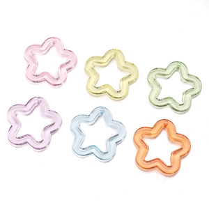 Transparent acrylic star pendants in six candy colors for DIY jewelry making and crafts