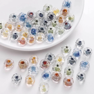 Lot de perles en verre coloré effet vagues pour la création de bijoux DIY