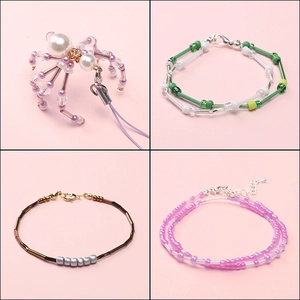 12-grid set of DIY mixed glass seed beads for handmade jewelry bracelets and necklaces