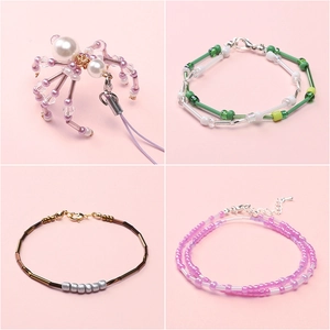 12-grid DIY jewelry kit featuring mixed seed beads for handmade bracelets and accessories
