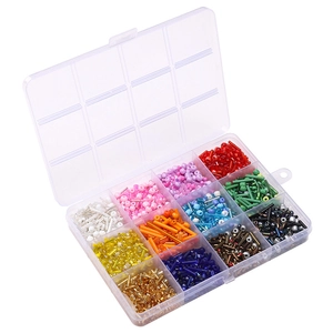 12-grid seed bead kit for DIY jewelry making with multi-color bugle beads in storage box